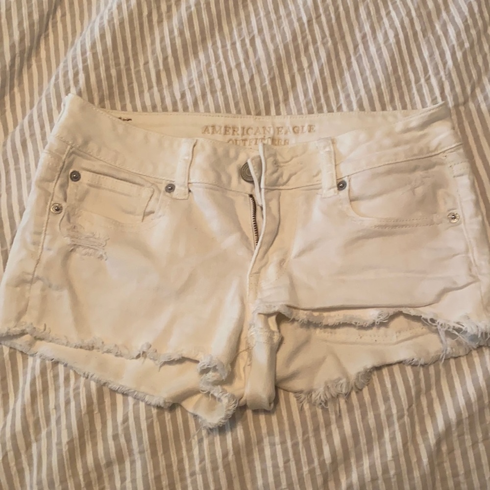 American Eagle Cutoff White Shorts